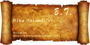 Bika Talamér névjegykártya